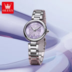 OLEVS Elegant Fashion Women's Watches Luxury Brand Quartz Watch for Ladies Waterproof Stainless Steel Luminous Date Wristwatch