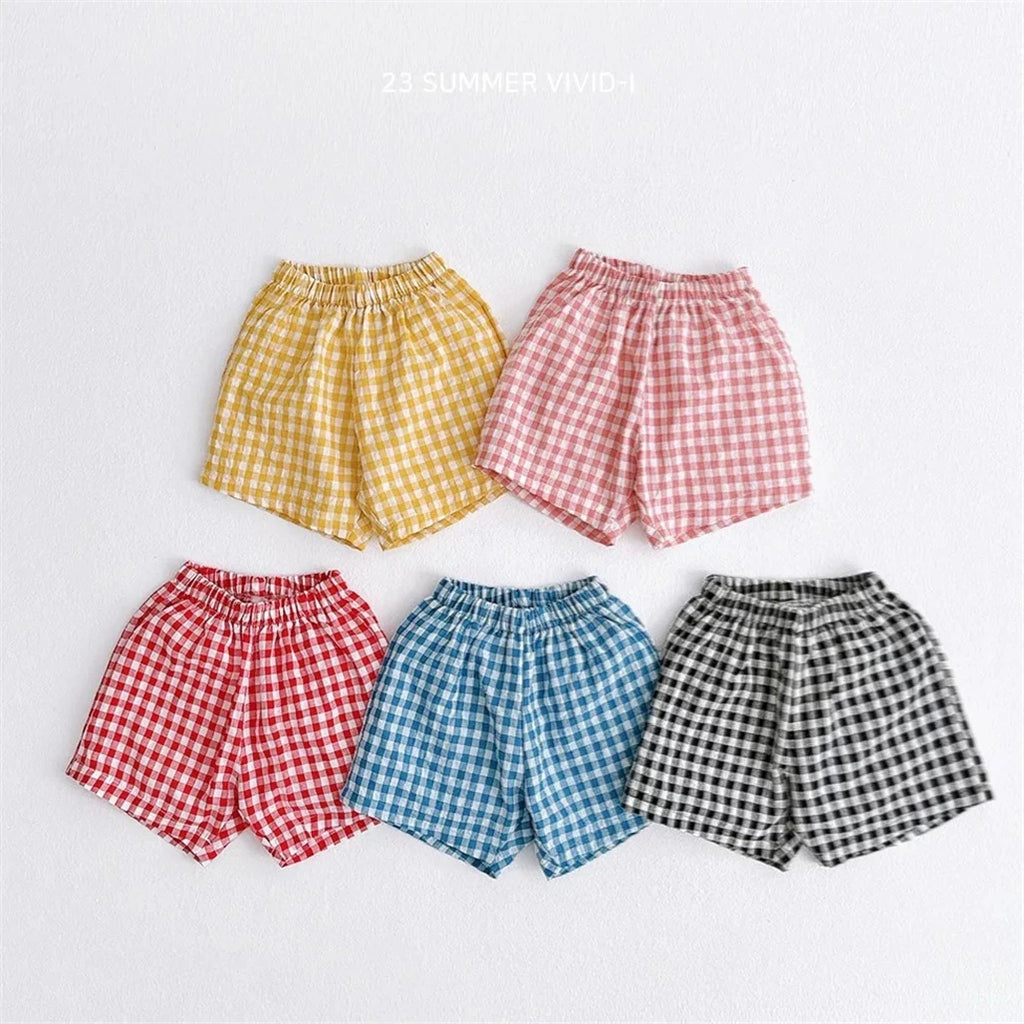Fashion Plaid Shorts 2026 Summer Shorts For Boys And Girls Loose Casual All-match Shorts Toddler New Trendy Clothes Thin Pants