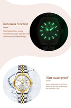 OLEVS 5593 Ladies Watches Original Luxury Quartz Wristwatch Stainless Steel Waterproof Luminous Day Date Watch Bracelet Set ﻿