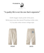 Maden Vintage 11.2oz White Cottonseed Hull Jeans Casual Loose Fit Straight Trousers for Men's Spring and Fall Chino Cargo Pants