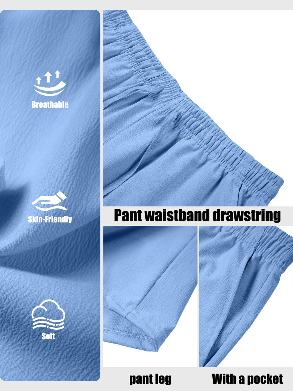 New Men's Shorts Pants Male Summer Breathable Solid Color Trousers Fitness Streetwear Lace up Bottoms