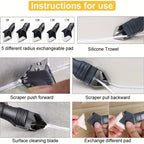 5 in 1 Metal Head Shovel Glue Tool Kit: Silicone Spatula, Caulk Remover, Grout Removal, Sealant Finishing & Corner Scrap
