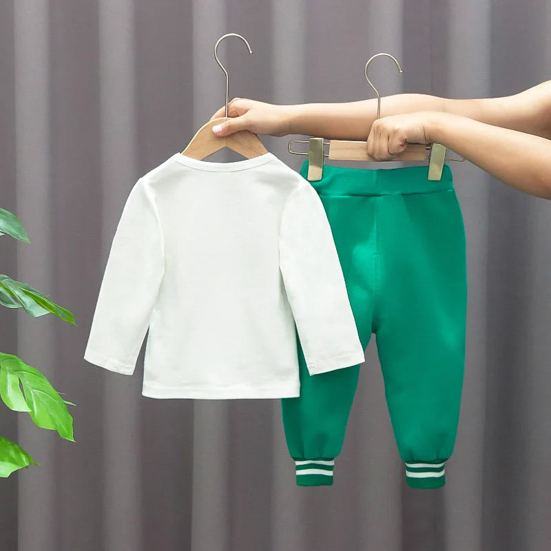 Kids Boys Coat+T-Shirt+Pant 3pcs Set Baseball Girls Spring Autumn Letter Print Sweatshirts Fashion Sports Casual Outfits Clothes