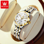OLEVS elegant ladies' watches fashion trend 30m waterproof quartz watch for women calendar brand luminous genuine wristwatch