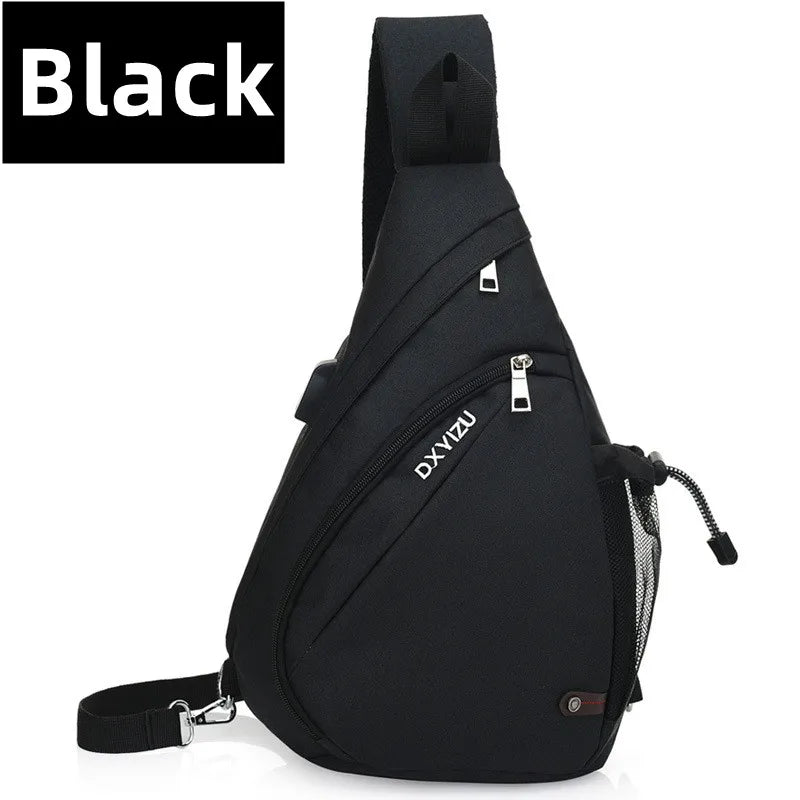 New Men One Shoulder Backpack Women Sling Bag Crossbody USB Boys Cycling Sports Travel Versatile Fashion Bag Student School 2023