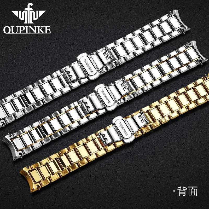 OUPINKE Original Stainless Steel Watchband for Men Watch Universal Watch Strap