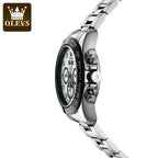OLEVS 6654 Luxury Brand Original Automatic Man Watch Stainless Steel Waterproof Moon Phase Dual Calendar Mechanical Wristwatches