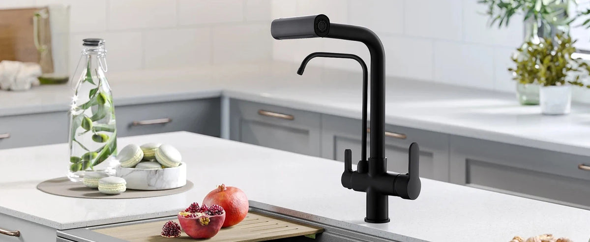 3 Way Pure Water Filter Kitchen Faucets Black Pull Out Filter Kitchen Sink Faucet Hot Cold Mixer Tap Pull Down Kitchen Faucet