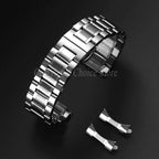 20mm22mm Arc Stainless Steel Watch Band 12/14/16mm 18mm 21mm 24mm Curved Universal Women Men Strap Silver Black Butterfly Buckle