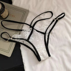 Pure French Desire Aesthetic Lace Underwear, Tight Fitting Low Waist Underwear With Sexy Mesh Breathable Holes，sexy Adult
