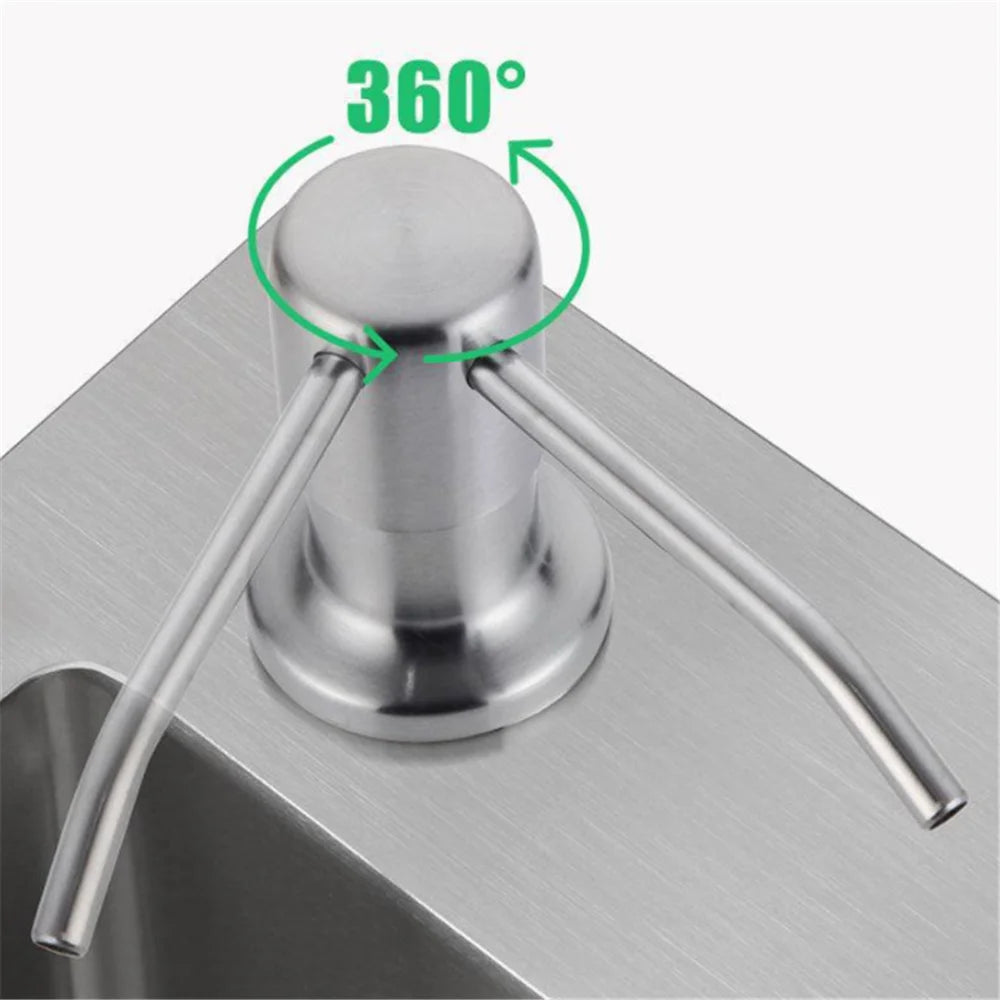 Soap Dispenser for Kitchen Sink Golden Brushed Black Stainless Steel Countertop Dish Sink Detergent Dispenser Pump Bathroom