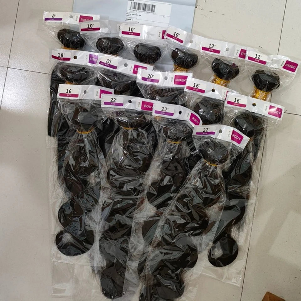 30 40 Long Body Wave Bundles Human Hair 8-40 Inch Brazilian Raw Unprocessed Raw Virgin Human Hair Wavy 2/3/4 Bundles