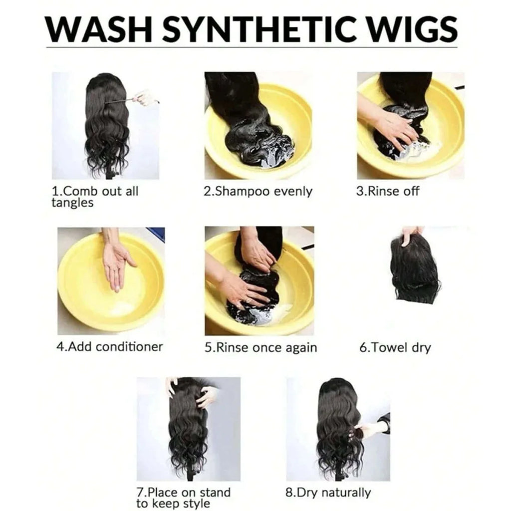 Synthetic high-level comic bangs wig women's forehead clip bangs heat-resistant natural black for daily use