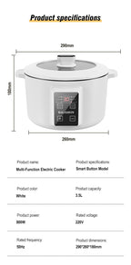 220V Electric Cooker Non-stick Cooking 3.5L Hot Pot Multifunction Electric Cooker Smart Rice Pot For Home Electric Hot Pot