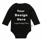 DIY YOUR Deisng Newborn Customization Bodysuit Long Sleeve & Short Sleeve Jumpsuit Simple CUSTOM TEXT Baby Romper