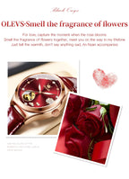 OLEVS Fashion Women Mechanical Watches Bracelets and Necklaces Set Leather Strap Luxury Hollow Ladies WristWatches Reloj Mujer
