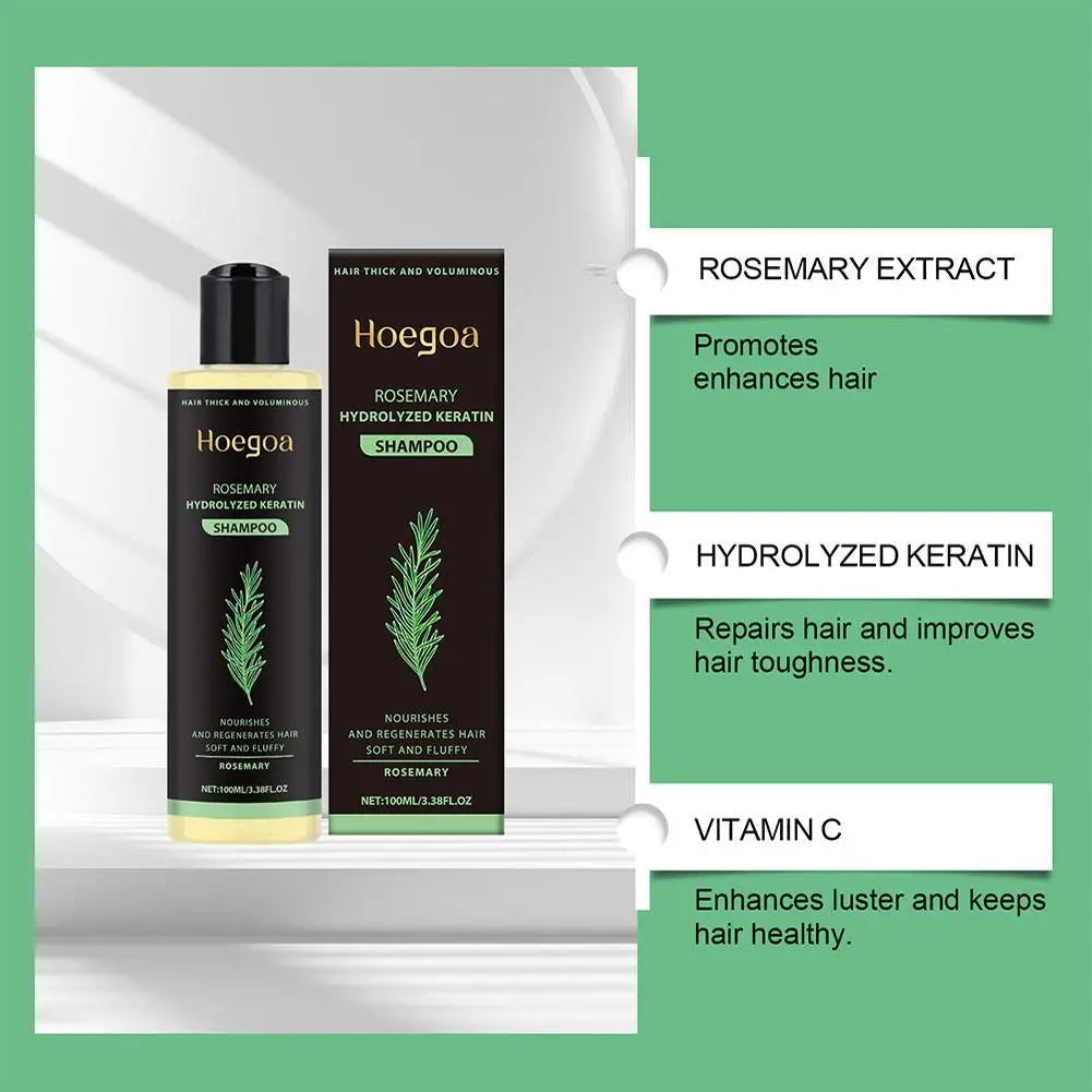 Natural Rosemary Hair Shampoo 100ML Reduce Hair Loss Clean Dandruff Nourish Moisturize Scalp Hair Care Product