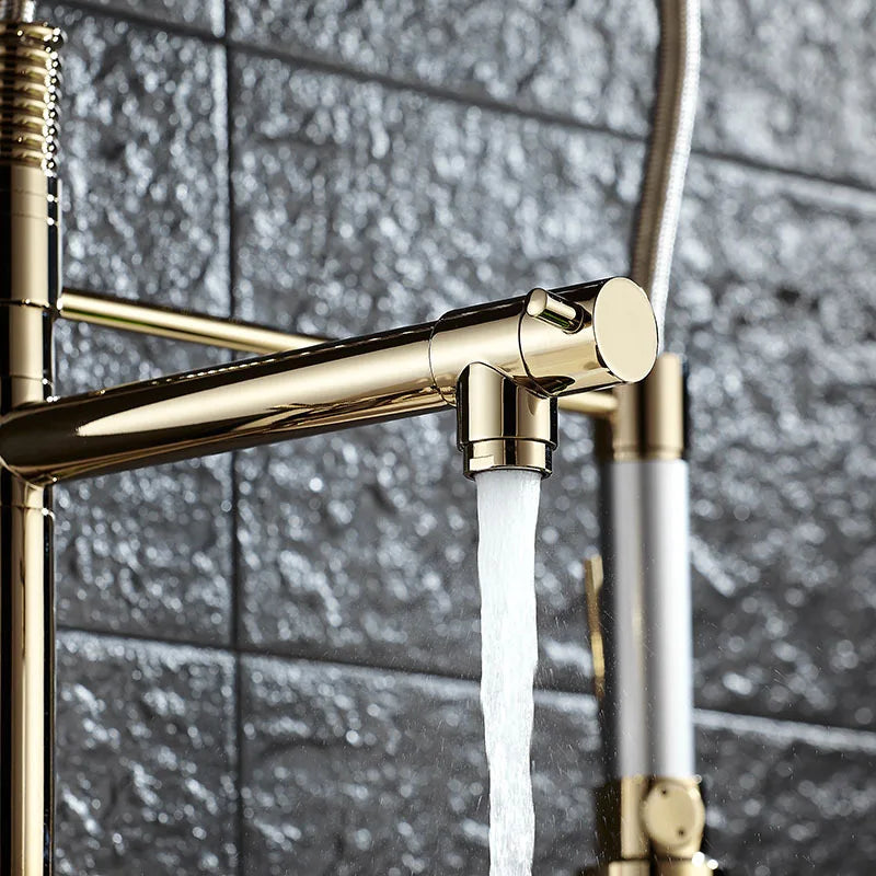 Modern Spring Pull Down Kitchen Faucet, Hot Cold Water Stainless Steel Kitchen Sink Mixer Tap, Single Handle Kitchen Sink Faucet