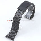 Curved End Watchband Men Women Metal Bracelets 20mm 22mm Stainless Steel Sport Strap Universal Replacement Wristband Accessories
