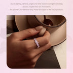 BAMOER 925 Sterling Silver Purple Flower Finger Ring Enamel Wreath Ring for Women Girls Birthday Gift Party Jewelry