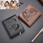 Engraved Personalized Gifts Custom Wallet for Men,Husband,Dad,Son for Birthday Anniversary Day Personalized Photo Wallets