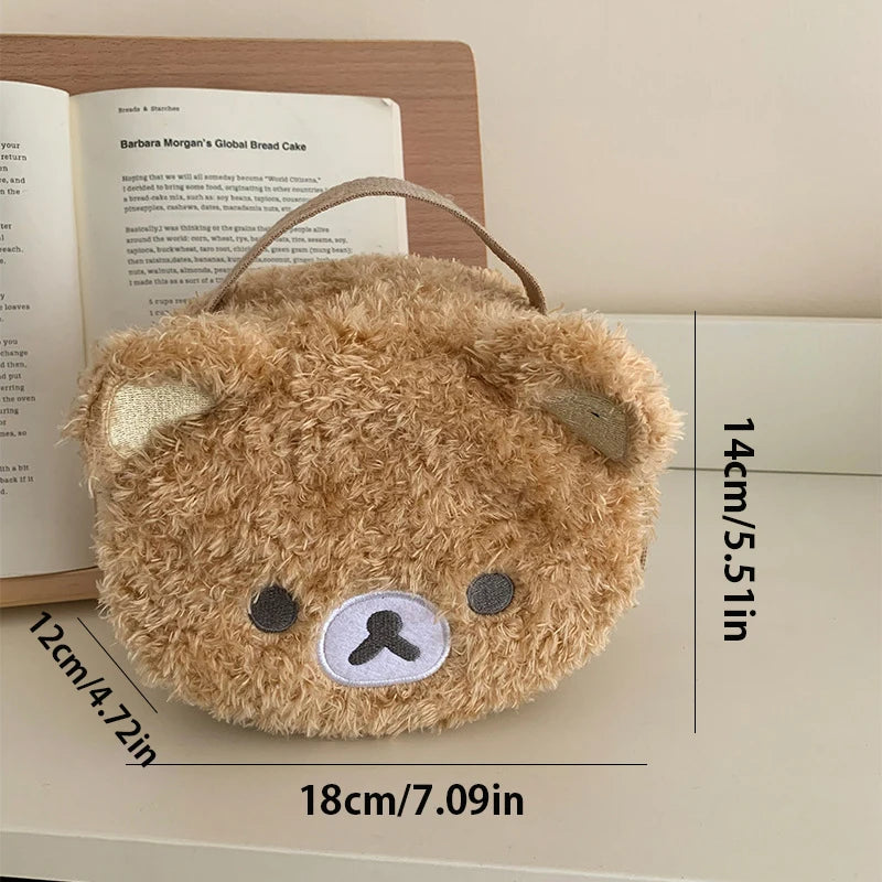 2026 NEW Plushes Makeup Case Anime Relaxed Bear Cosmetic Bag Women Jewelry Storage Pouch Girl Organizer Handbags Gift Hot Sales