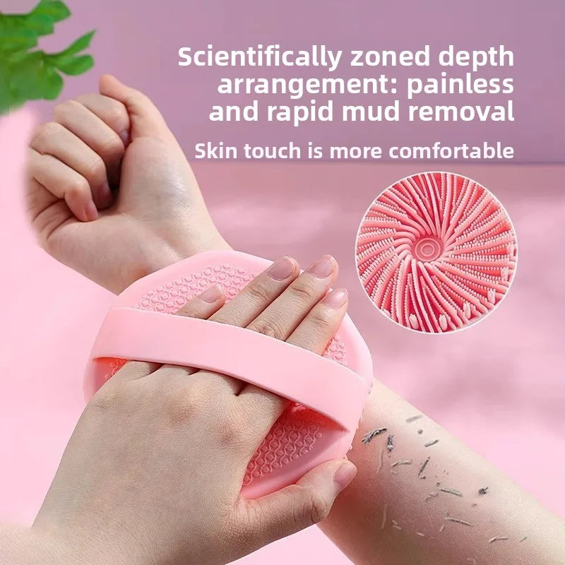 NEW Bath Soft Silicone Back Brush Bath Shower Sponge Scrubbing Brush with Handle Exfoliating Scrub Skin Exfoliating Brushes