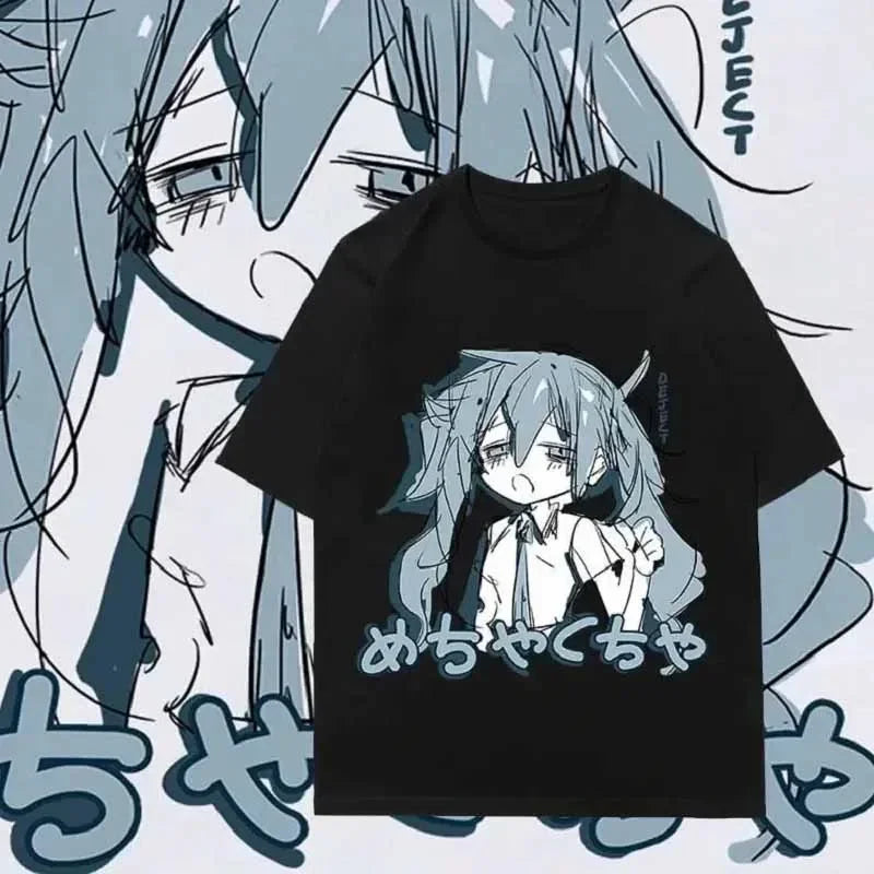 Japanese Y2K Anime Women T-shirt Loose Streetwear Casual Tees Short-sleeved Hip-hop Harajuku Tops Women Clothing gothic tops