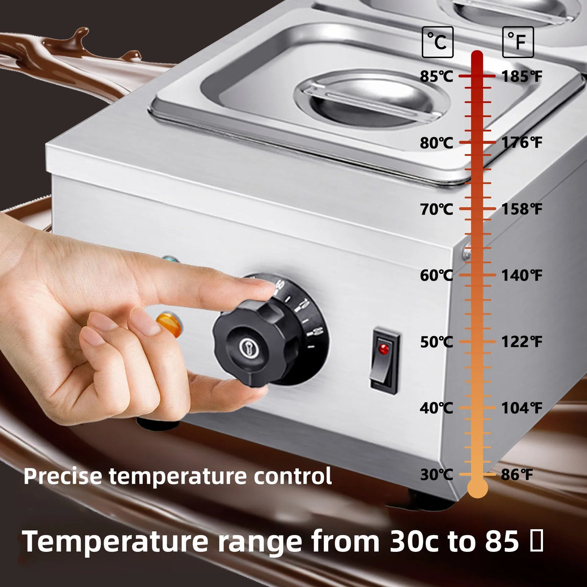 Singwinner 2 3 Tanks Electric Chocolate Tempering Machine Chocolate cascade Melting Pot for Kitchen home appliance