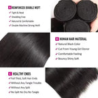 12A Straight Human Hair Bundles With 2x6/5x5 Lace Closure Unprocessed Brazilian Virgin Bundles 100% Raw Hair 3 Days Delivery