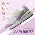 FitVille Women's Walking Shoes Wide Width Sneakers for Flat Foot Plantar Fasciitis Heel Pain Relief Lightweight Anti-slip Shoes