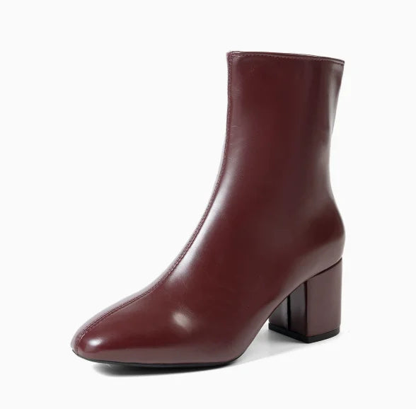 White Ankle Boots for Women 2024 Side Zipper Stretch Middle Heel Large Size Short Boot Fashion Pointed Shoes Botas De Mujer