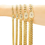 6-14mm Vacuum Plating Gold Color Stainless Steel Flat Cuban Miami Link Chains Necklaces for Men Hip Hop Rapper jewelry