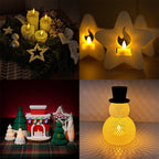 For Bambu Lab LED Flame Tea Light Candle Set 3D Printing Model for Bambulab Creality Elegoo 3D Printer Accessories KC008/KC017