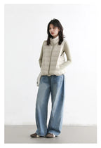 CHIC VEN New Women Down Coats Sleeveless Lightweight 90 White Duck Down Stand Up Collar Female Down Vest Autumn Winter 2026