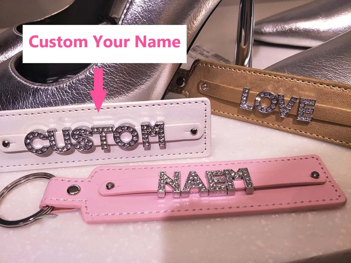 Custom Rhinestone Name Keychain,Bling Personalized Leather Keychain Accessories, Personalized Keychain, home decor, Custom Gift