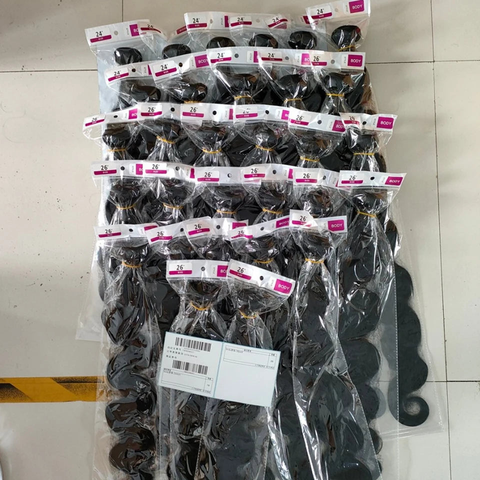 30 40 Long Body Wave Bundles Human Hair 8-40 Inch Brazilian Raw Unprocessed Raw Virgin Human Hair Wavy 2/3/4 Bundles