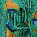 Green Peacock Feather Hijab Summer Beach Pareo Silk Scarf Women Luxury Bandana Soft Long Foulard Femme Designer Bufandas Mujer