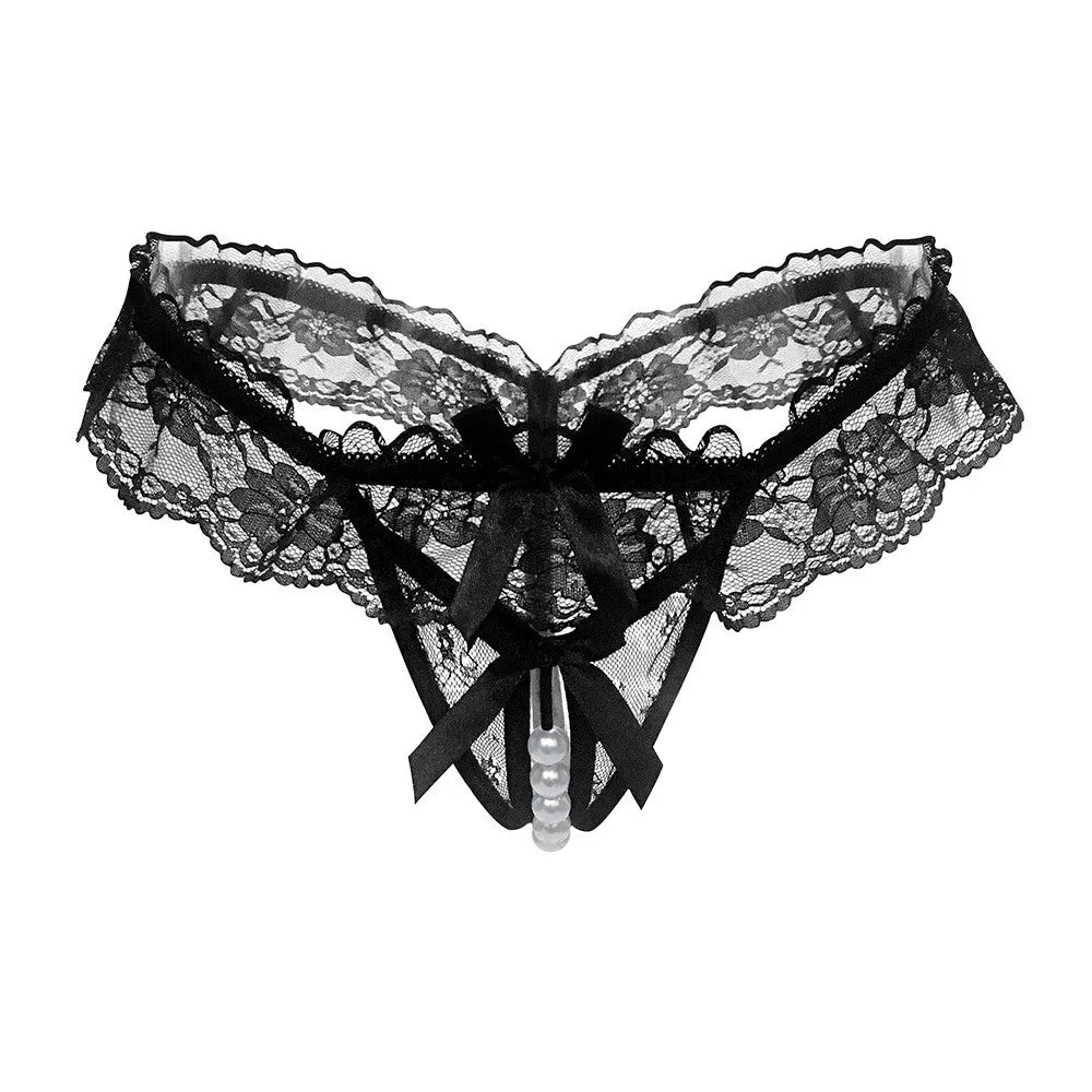 Sexy Open Crotch Panties Women Lace Mesh Lingeries Seamless Low Waist Perspective Briefs Lady Erotic Underpanties
