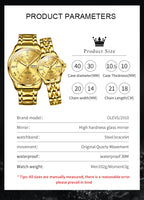 OLEVS Luxury Brand Couple Watch Classics Dual Calendar Wristwatch for Men and Women Waterproof Lover's Watch Set Gift Box