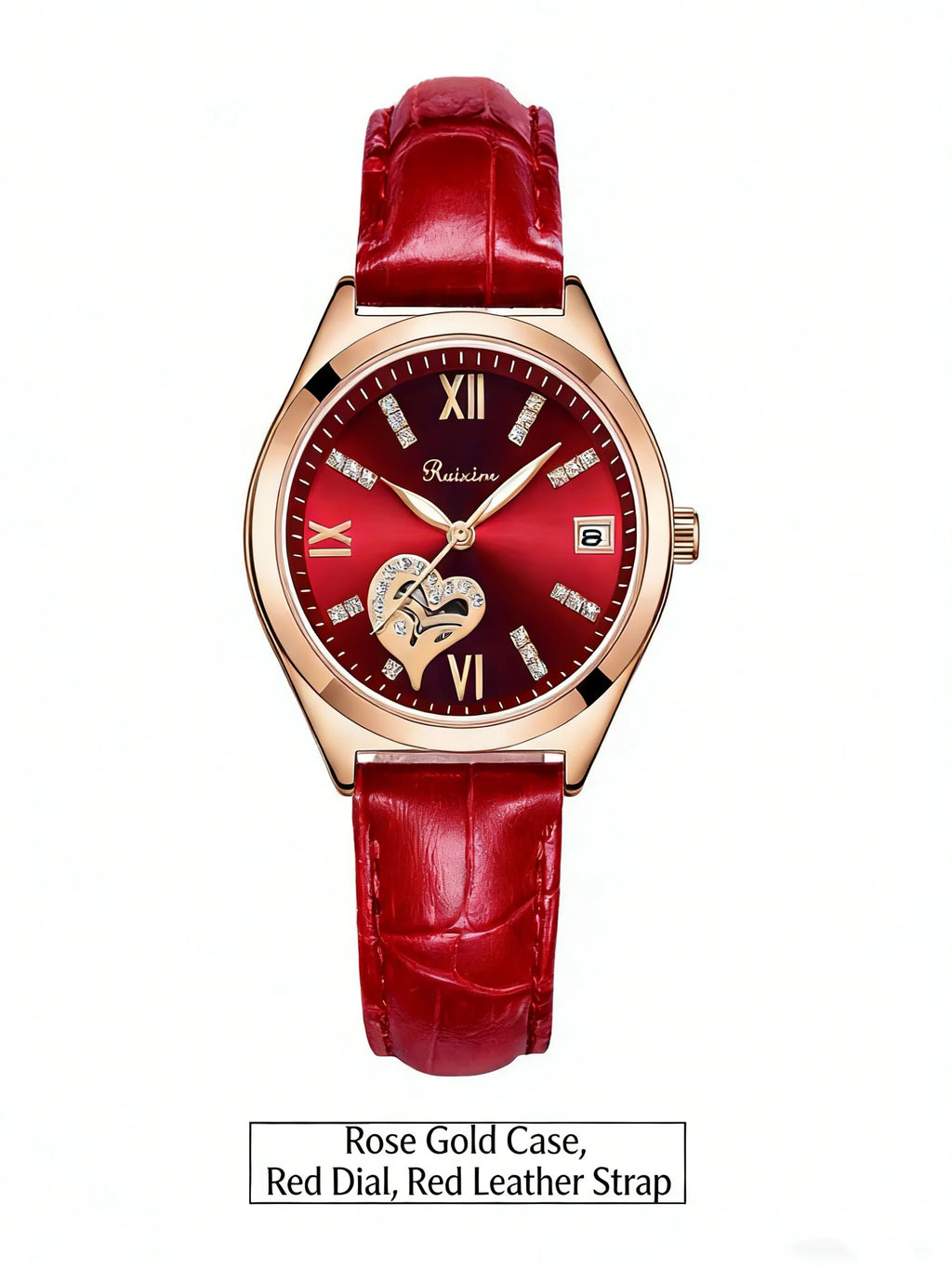 RUIXINE Fashion Woman Watches Waterproof Luminous Date Leather Quartz Wristwatch Elegant Dress Ladies Watch For Woman's Gift