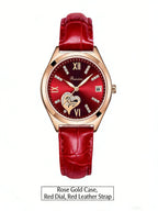 RUIXINE Fashion Woman Watches Waterproof Luminous Date Leather Quartz Wristwatch Elegant Dress Ladies Watch For Woman's Gift