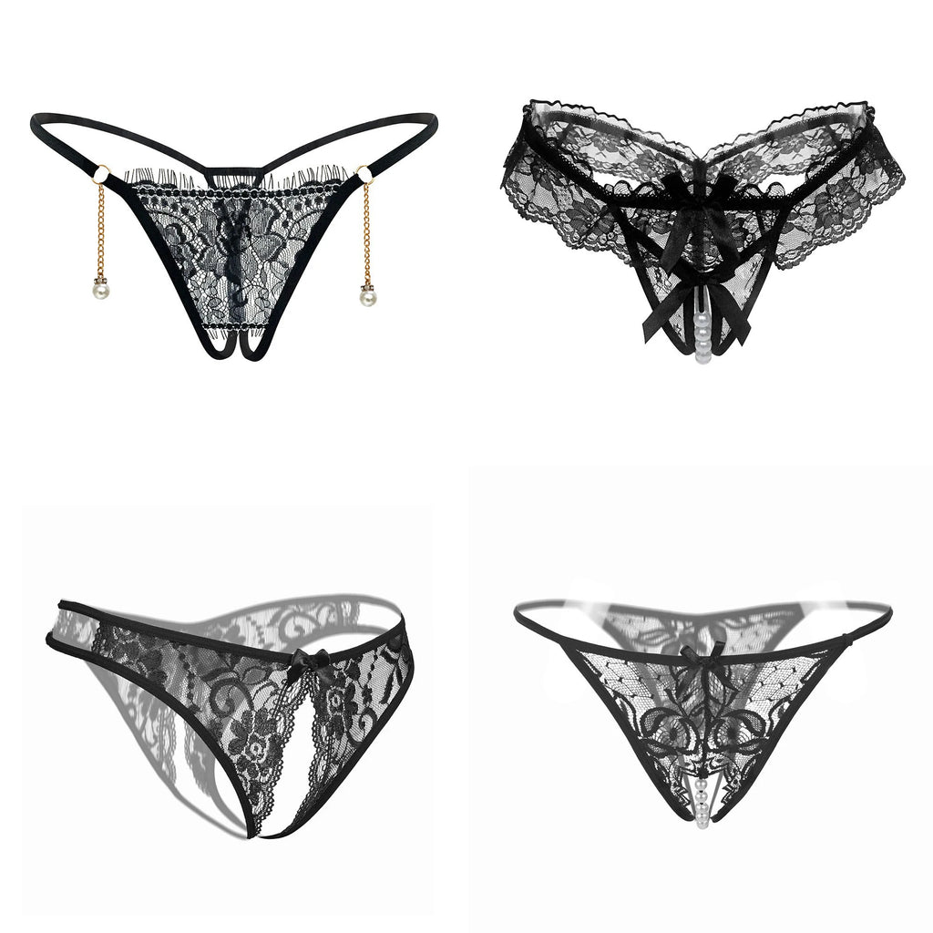 Sexy Open Crotch Panties Women Lace Mesh Lingeries Seamless Low Waist Perspective Briefs Lady Erotic Underpanties