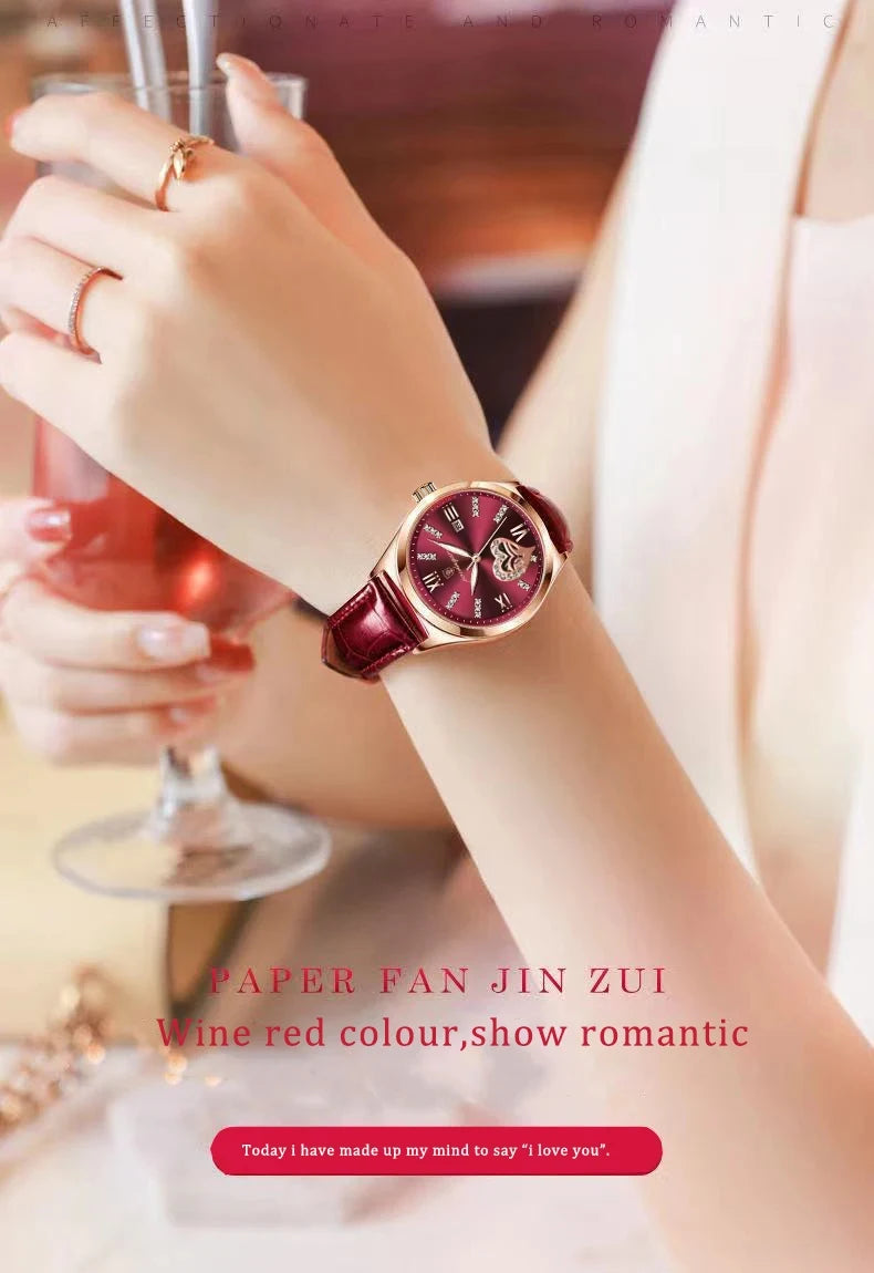 POEDAGAR Luxury Casual Watches For Women Waterproof Calendar Leather Ladies Watch High Quality Fashion Woman's Quartz Wristwatch