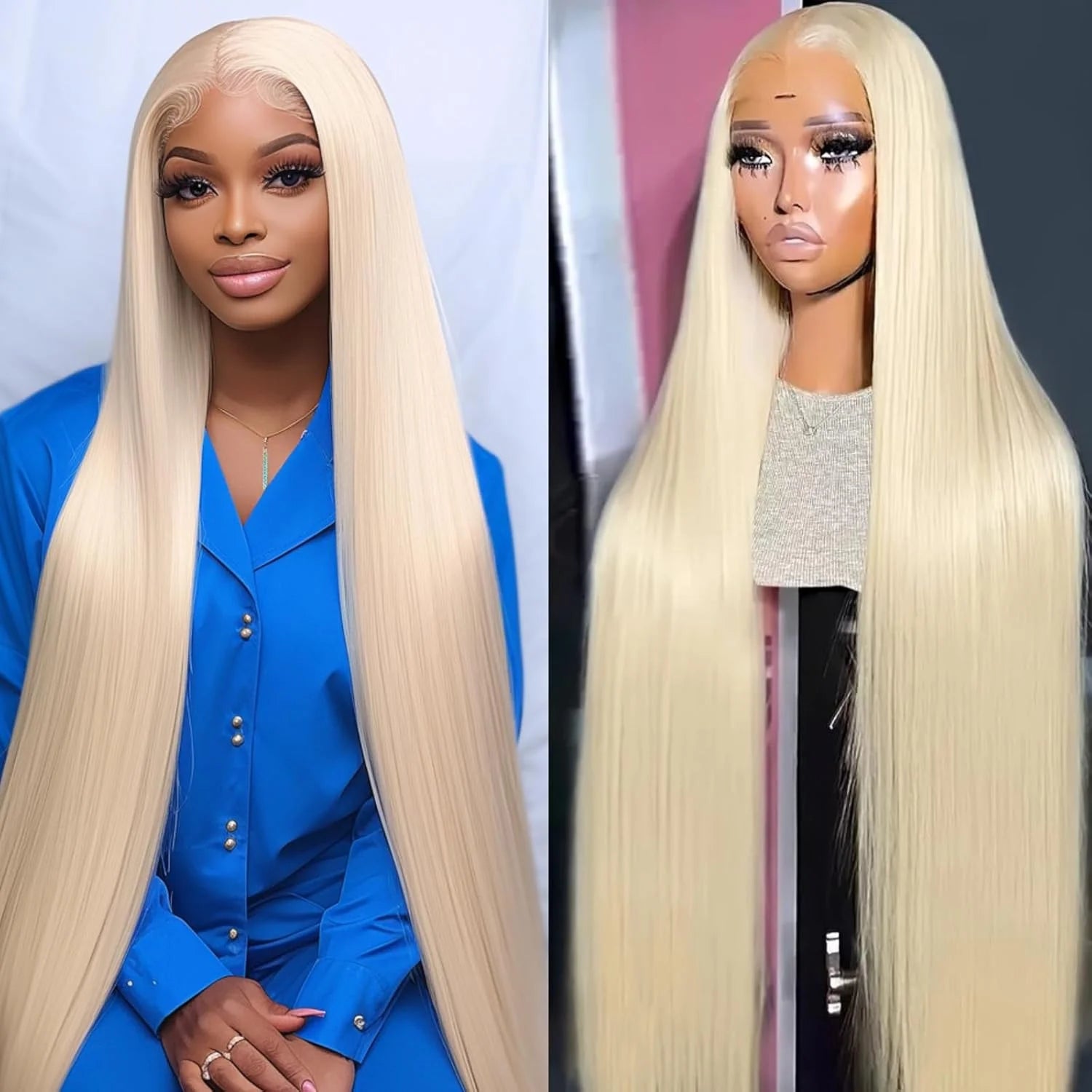 46 Inch Long Straight Blonde 613 HD Lace Frontal Human Hair Wig 13x4 Lace Front Colored Wig 13x6 Human Hair Wigs For Women