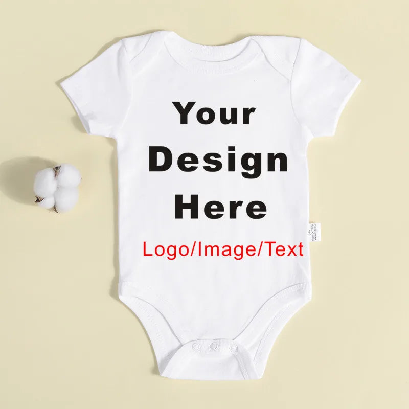 DIY YOUR Deisng Newborn Customization Bodysuit Long Sleeve & Short Sleeve Jumpsuit Simple CUSTOM TEXT Baby Romper