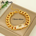 Monaco Zirconia Chunky Cuban Jewelry Set 24k Gold Plated Italian Hip Hop Necklace Bracelet Earrings Dubai Women Fashion Jewelrys