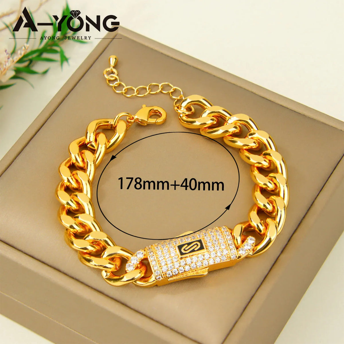 Monaco Zirconia Chunky Cuban Jewelry Set 24k Gold Plated Italian Hip Hop Necklace Bracelet Earrings Dubai Women Fashion Jewelrys