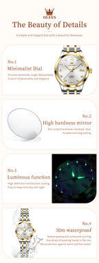 OLEVS 9946 Women Watch Auto Date Stainless steel Waterproof Luminous Automatic Mechanical Watch