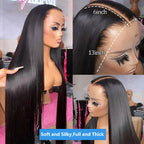 Vietnamese Straight Human Hair Wigs 13x4 Transparent Lace Frontal Wigs Remy Hair Preplucked 230% Density Glueless Wig For Women